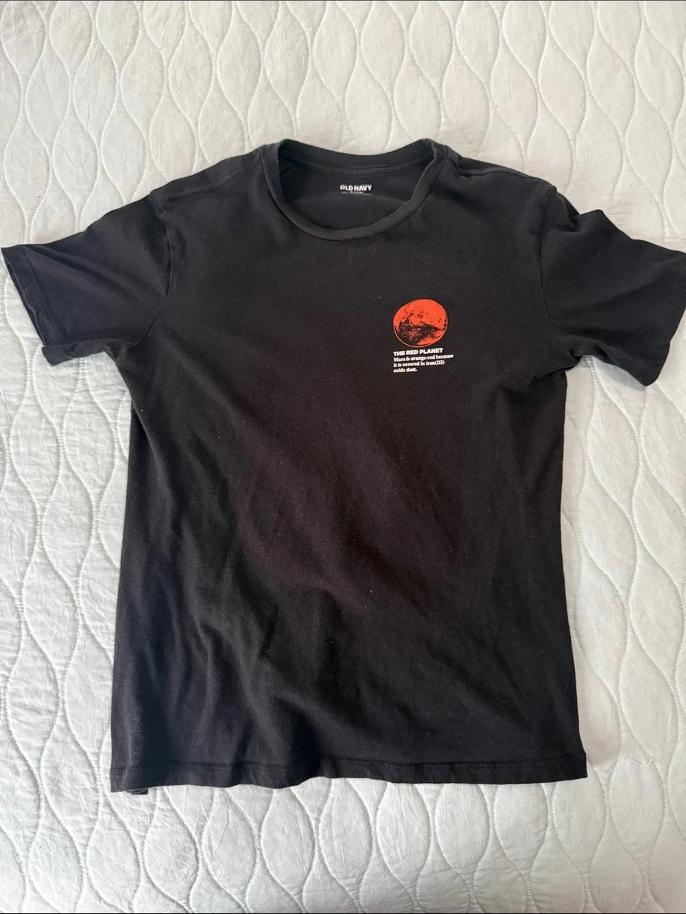 Old Navy Black Short Sleeve Tee with Red Planet Graphic Mars